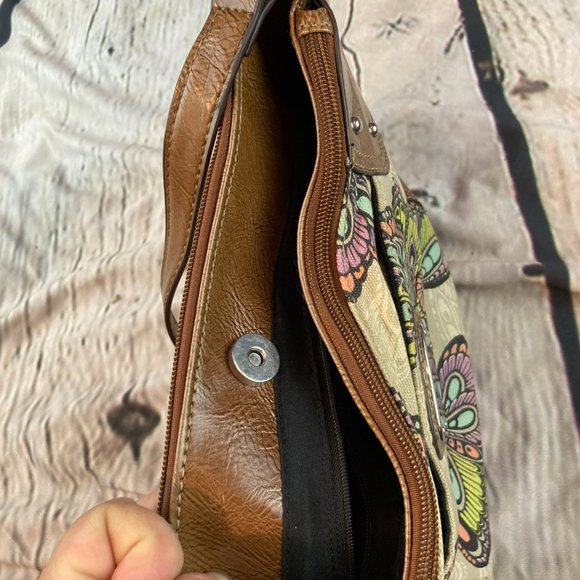 Jaclyn Smith Multicolored Butterfly Design Shoulder Bag - Picture 5 of 10